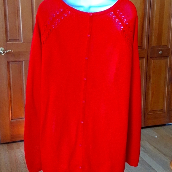 Candies Red Acrylic tunic style sweater - Picture 6 of 13